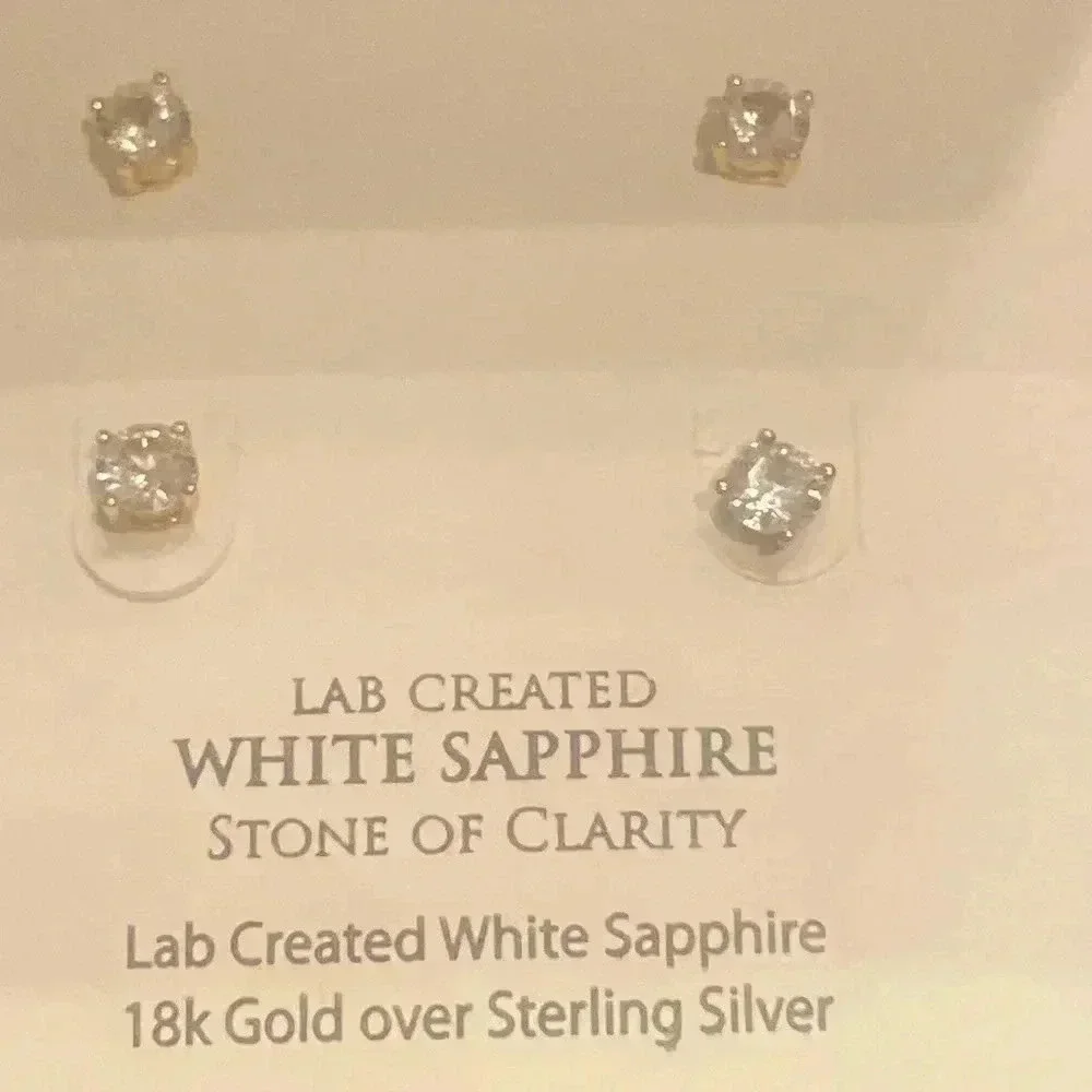 R.H. Macy & Co. Lab Created White Sapphire 18k Gold over Sterling Silver